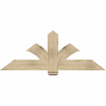 Ekena Millwork Redmond Rough Sawn Timber Gable Bracket, Douglas Fir, 60"W x 22"H x 2"D x 6"F, 9/12 Pitch GBW060X22X0206RED00RDF